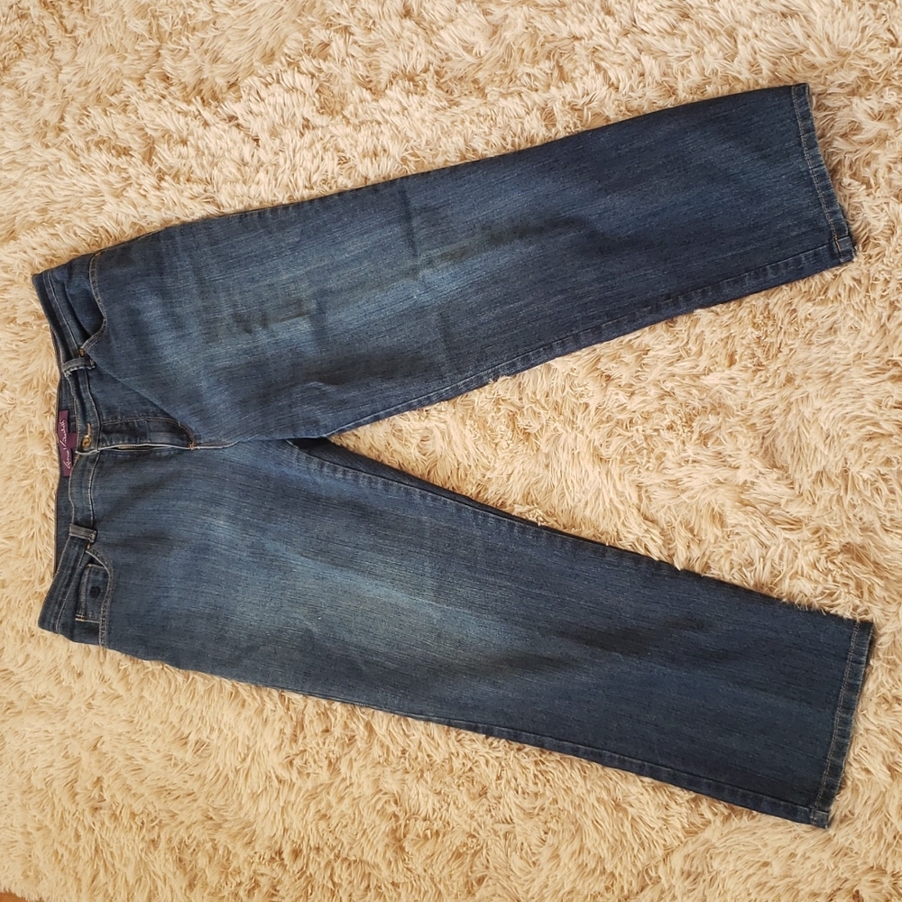 Gloria Vanderbilt Amanda blue denim jeans, straight cut, size 14